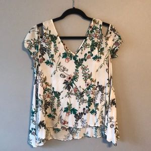 Cold shoulder beautiful floral top